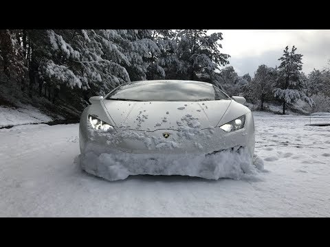 Snow Driving in the Bitcoin Lamborghini - Going Through a Nice Park